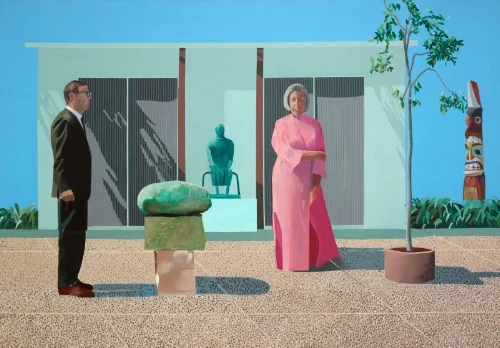 David Hockney , English, born 1937 , American Collectors (Fred and Marcia Weisman) 1968, Restricted gift of Mr. and Mrs. Frederic G. Pick © David Hockney