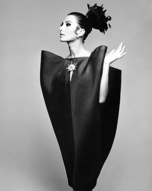 Alberta Tiburzi in 'envelope' dress by Cristóbal Balenciaga. Photograph by Hiro Wakabayashi for Harper's Bazaar, June 1967. © Hiro 1967