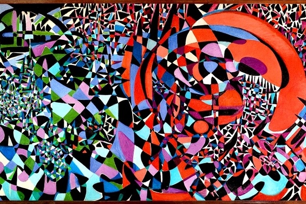 Fahrelnissa Zeid, ' Atom and Vegetal Life ' (1962), five-metre oil on canvas, that was sold for US$2.7 million at Christie’s auction at Emirates Towers in Dubai in 2013. Photo courtesy Christie’s