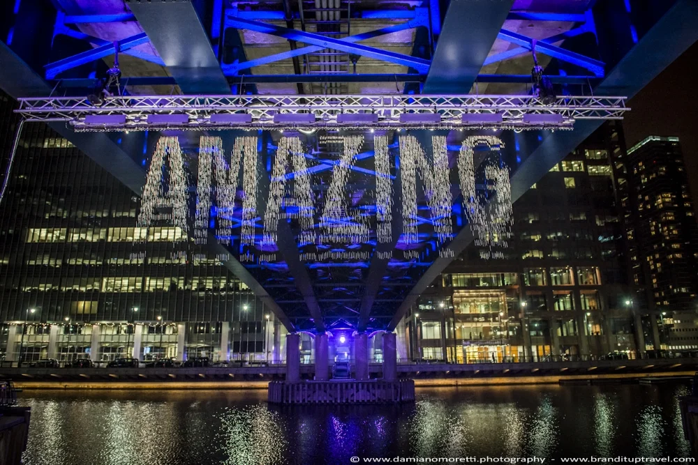 Julius Popp' Bit.fall is part of Canary Wharf's permanent art collection