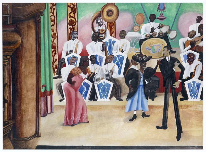 Edward Burra, The Band, 1934. (c) Estate of the artist,courtesy of Lefevre Fine Art Ltd, London and British Council Collection.