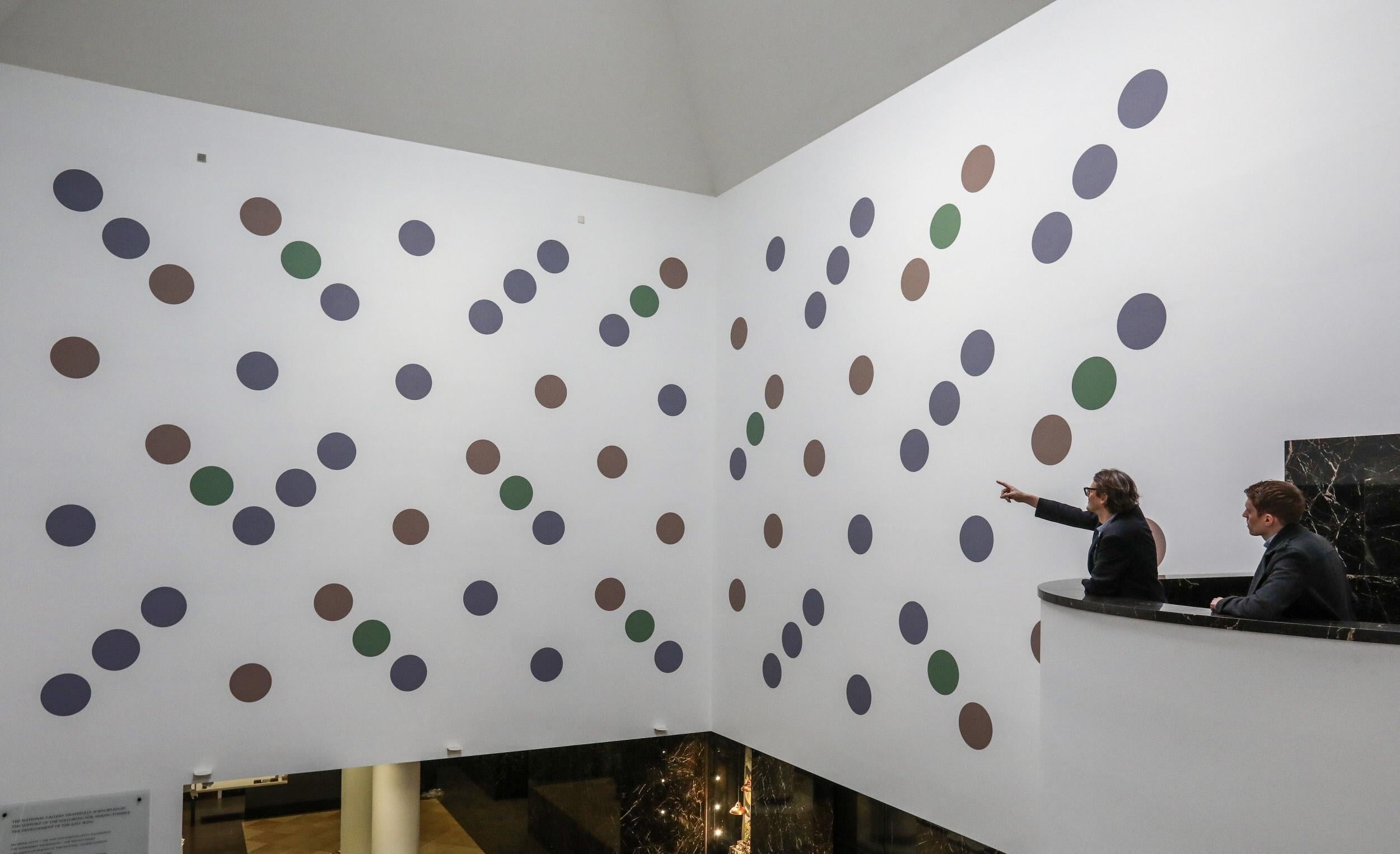  Messengers, the large scale wall painting in Anneberg Court of the National Gallery. Photograph: Ray Tang/REX/Shutterstock 