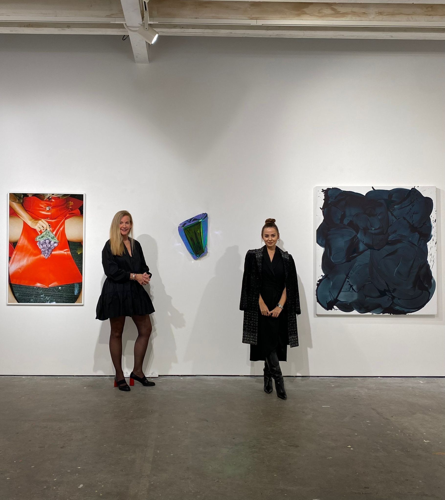 Artist Stacie McCormick with Maria Korolevskaya at the exhibition's opening