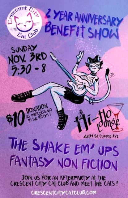 Cat Club benefit party at the Hi Ho with Shake Em' Up Jazz Band