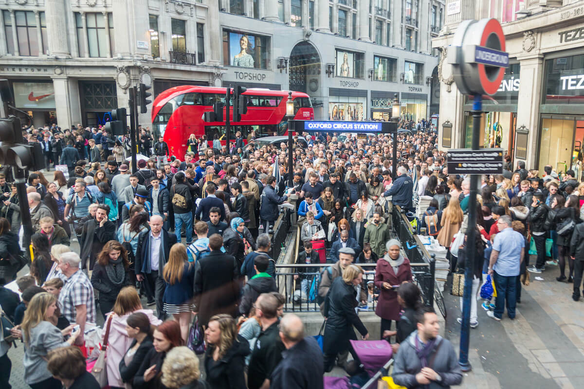 Oxford Street London during ‘rush hour’