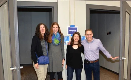 Joanne McAndrews, Katie Eisenman, Joelyn Levy, Ed Levy (class of 1983)—Music Practice Rooms
