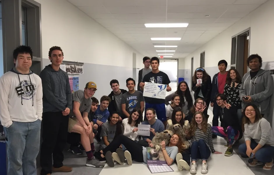 The winning team of the Breakout EDU challenge in AP Statistics at Ladue Horton Watkins High School.