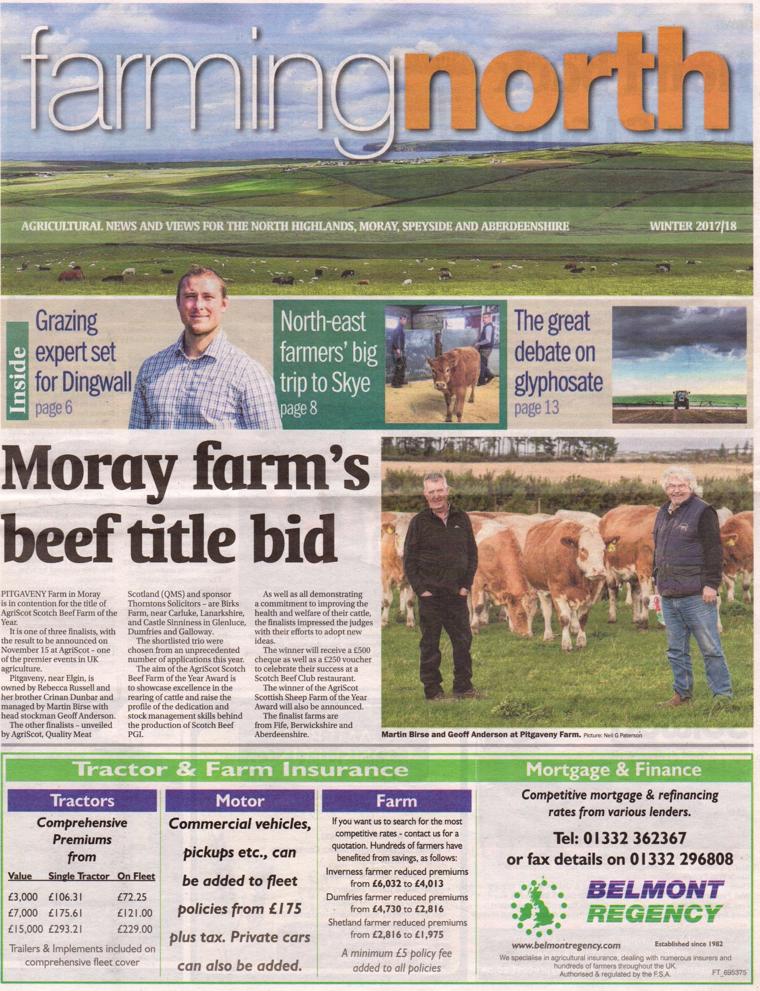 The cover of the Winter 2017/2018 issue of Farming North. Guess whose advert is inside......