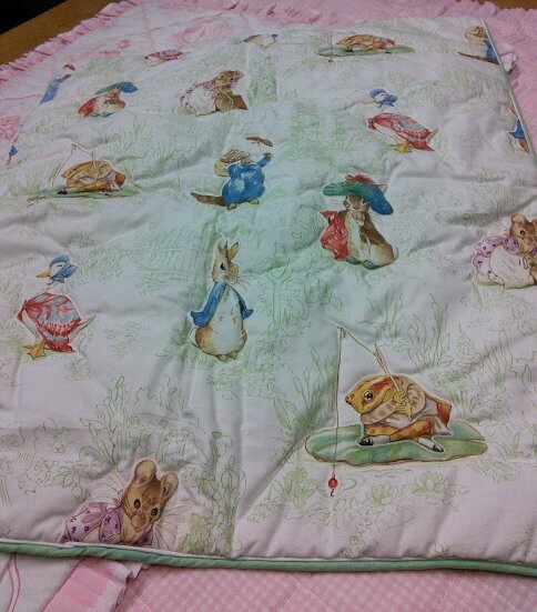 Green Beatrix potter quilt75x 63.jpg