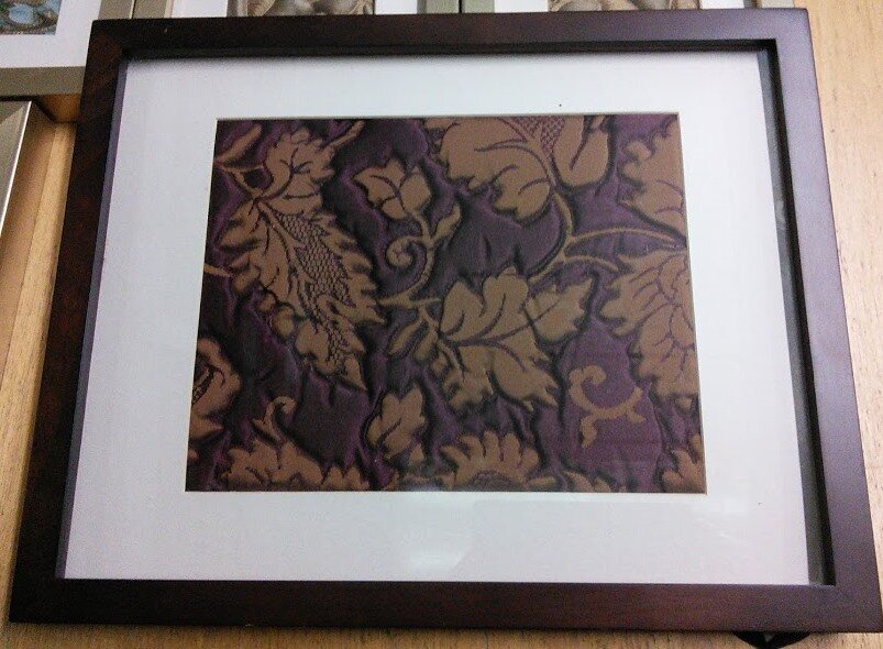 Dark frame 38x30 quilte silk damask £25.jpg