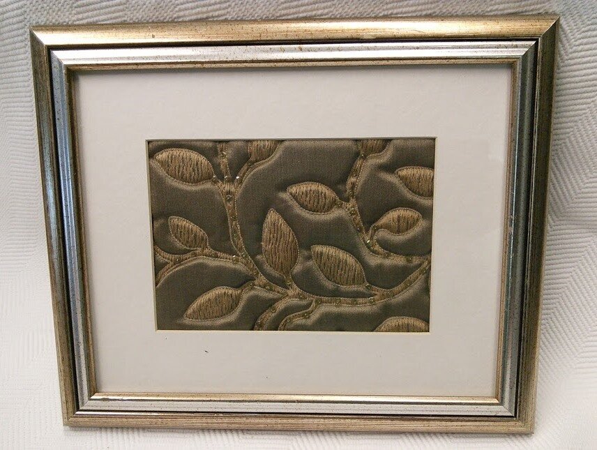 Sliver gold frame Beaded Quilted leaves 24x30cm £20.jpg