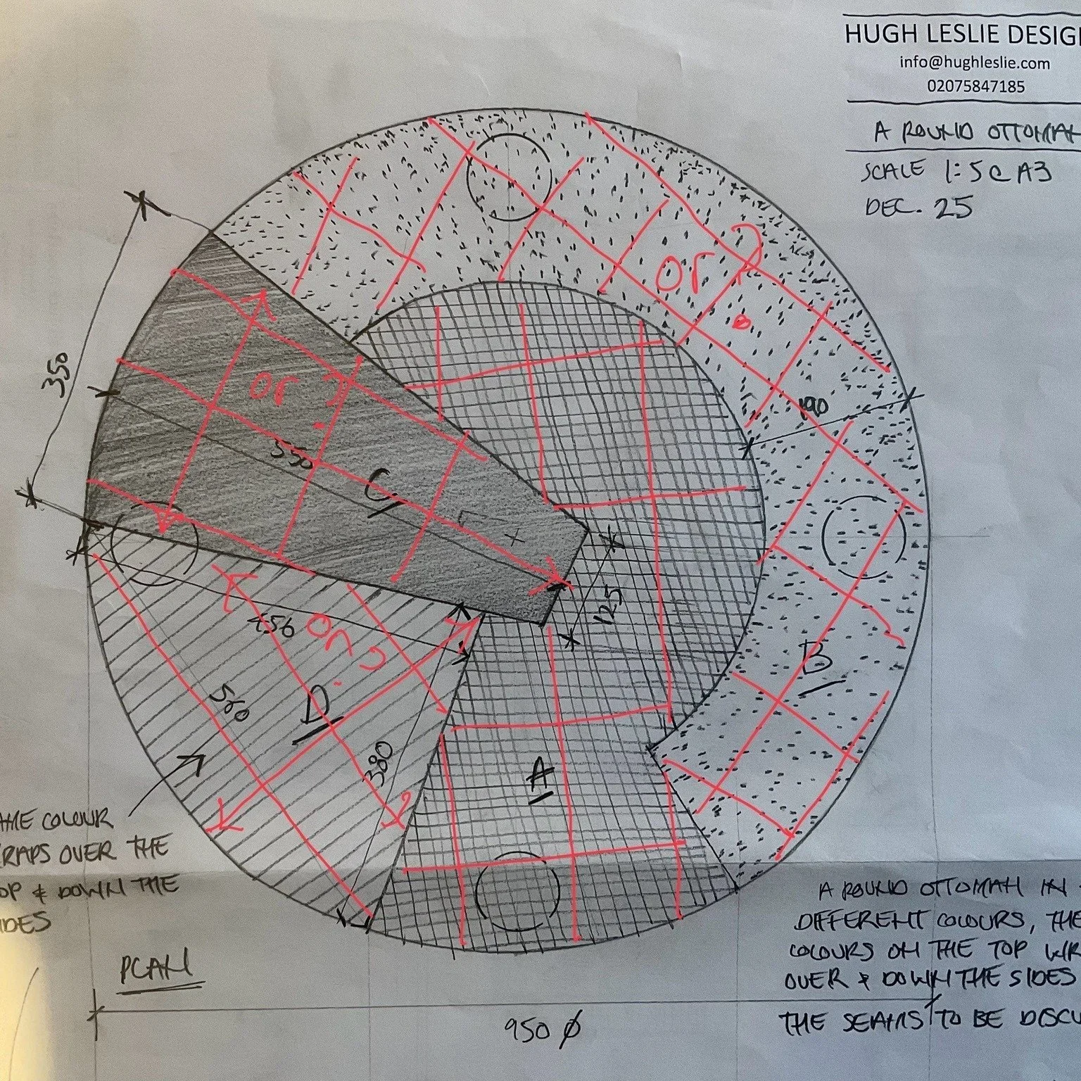 Worked with Designer Hugh Lesile on this lovely satin stitched panels for an upholsterer ottoman . Upholsterer by Paulo Madeira form SM SOfas 
Was pleasure working with Hugh . He has great ideas which we love translating into a finished product