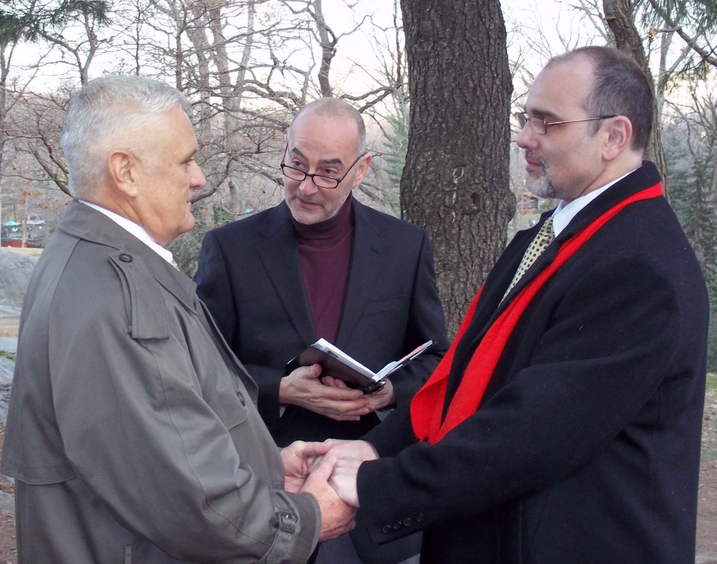 Same sex wedding ceremony with officiant