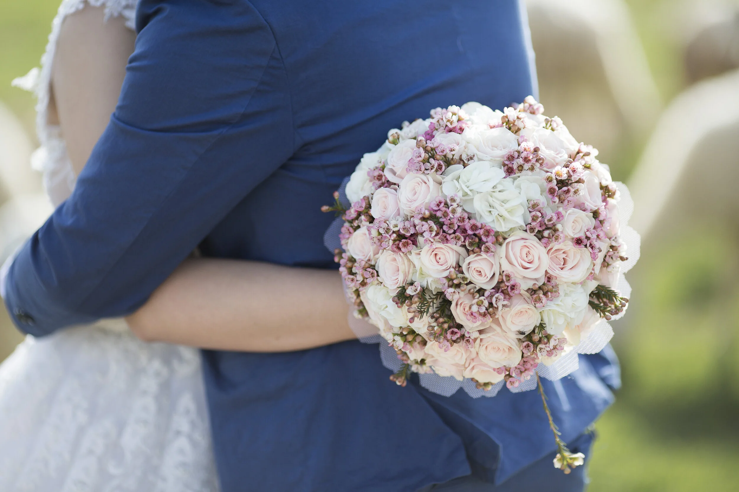 Pastel pink wedding bouquet