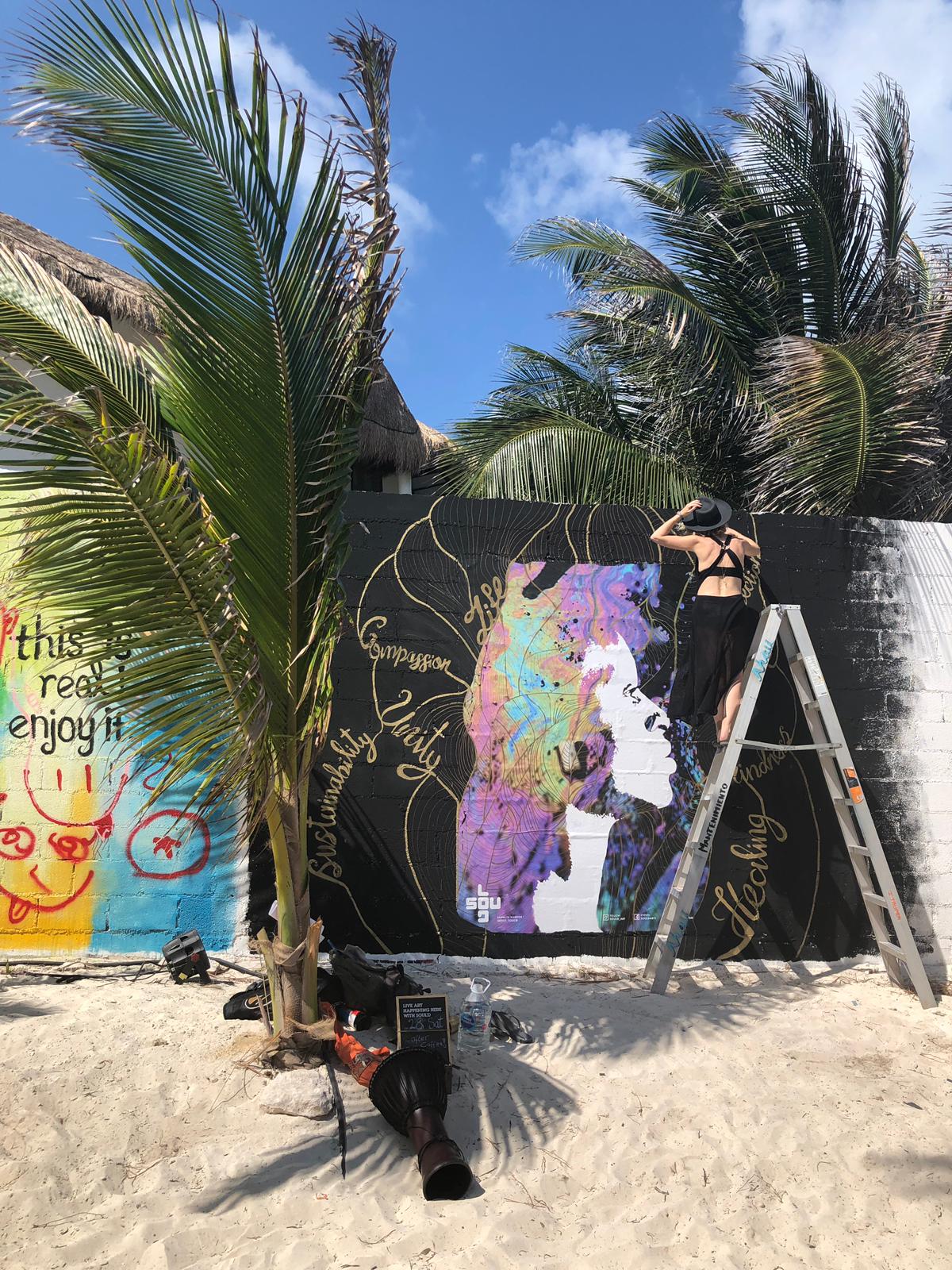 SoulD enjoy a whole week of live art, on the beach for Art With Me Festival. This festival was about helping bring ecological awareness and sustainability to Tulum and the whole planet. 