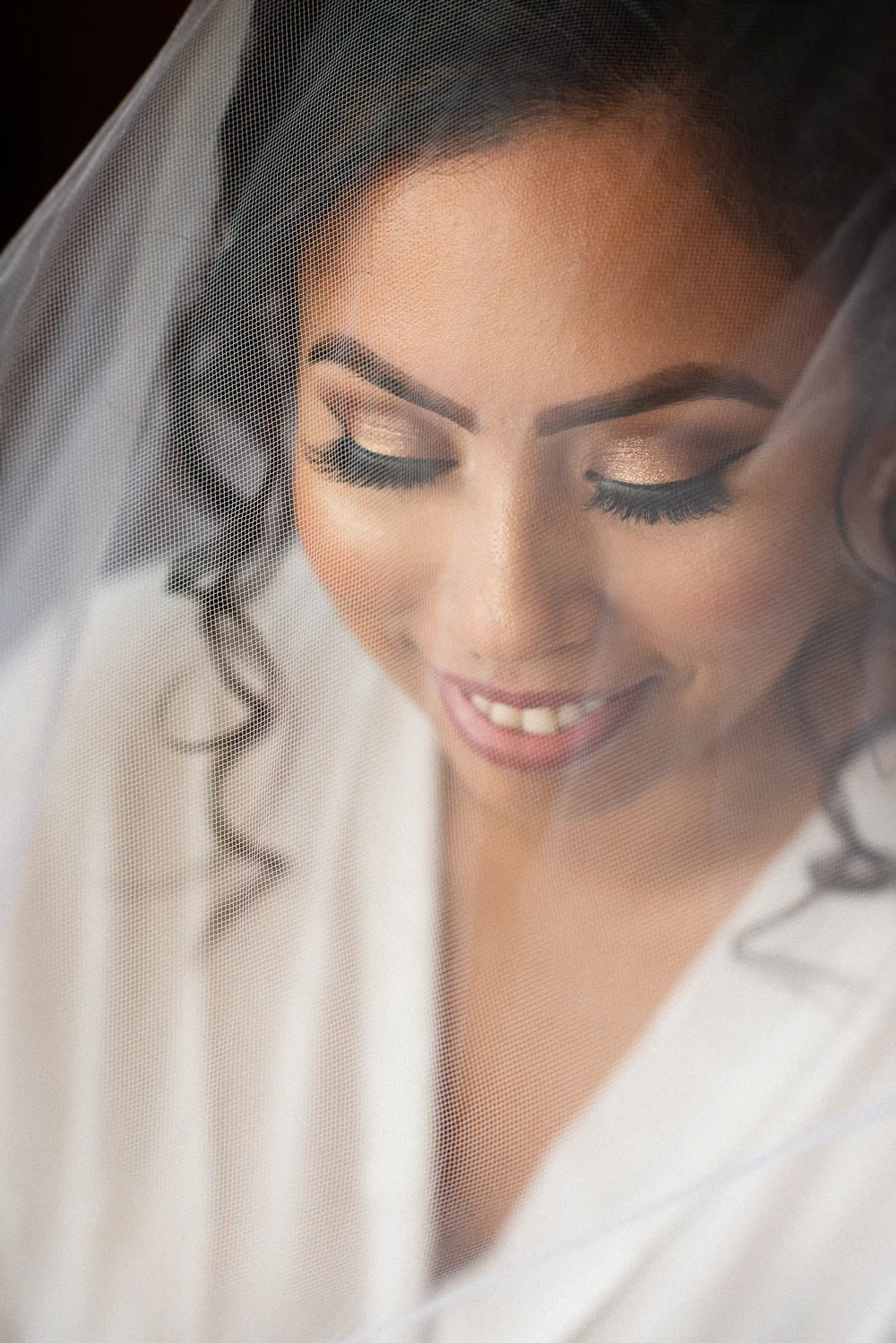 Bride getting ready at the old silk mill