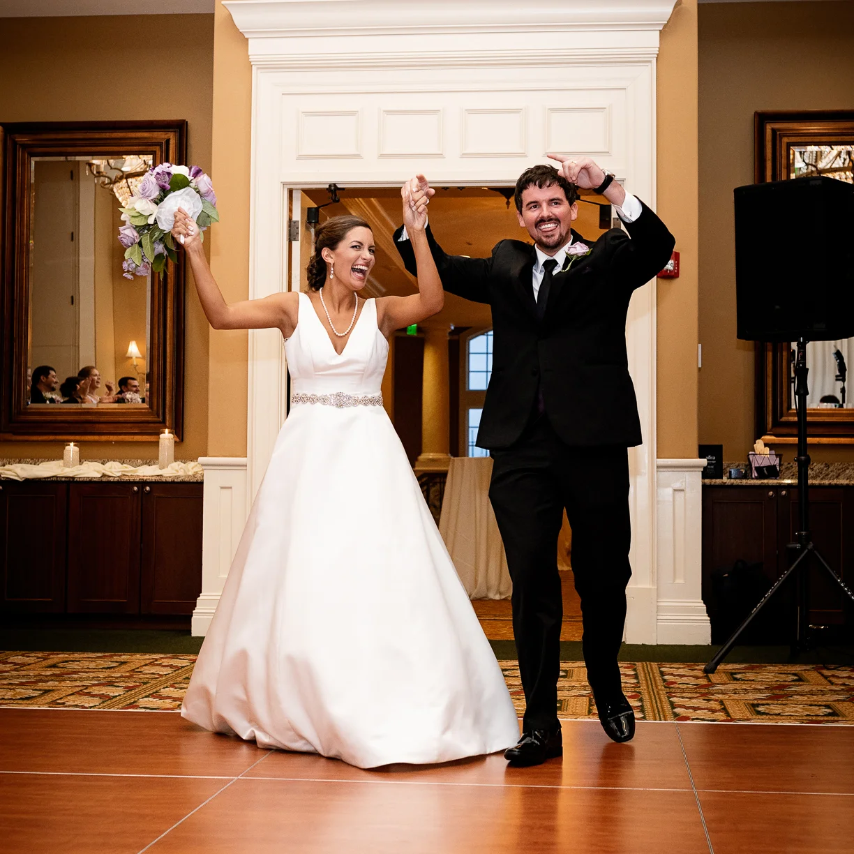 Bride and groom are announced intotheir reception