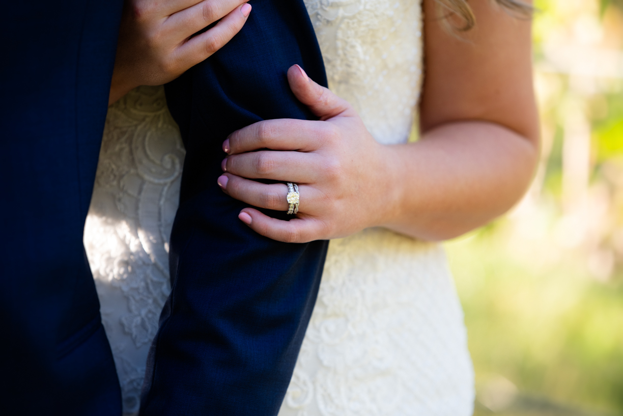 Just married photos at Round Peak Vineyards.