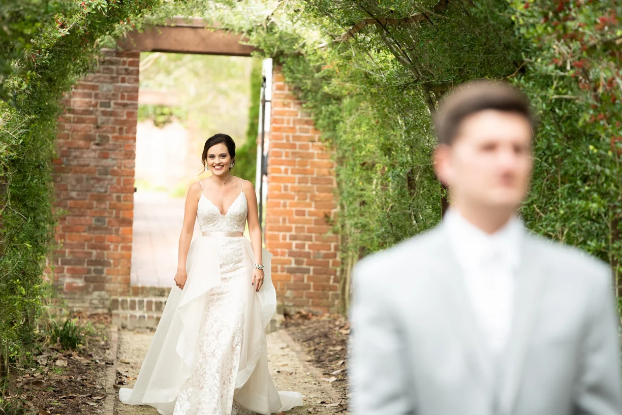 First look on their wedding day in Newbern, NC