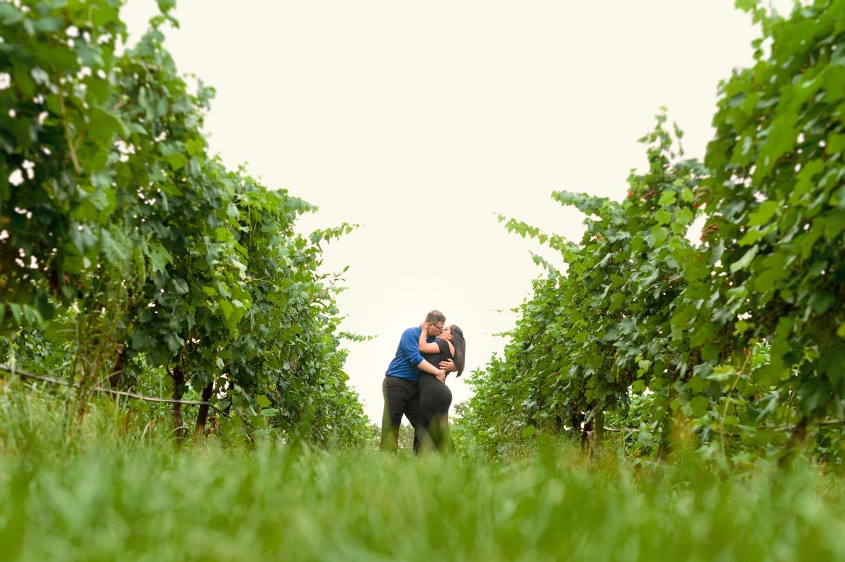  Offbeat Bride's engagement photos at PIlot mountain and Golden Road Vineyards. 