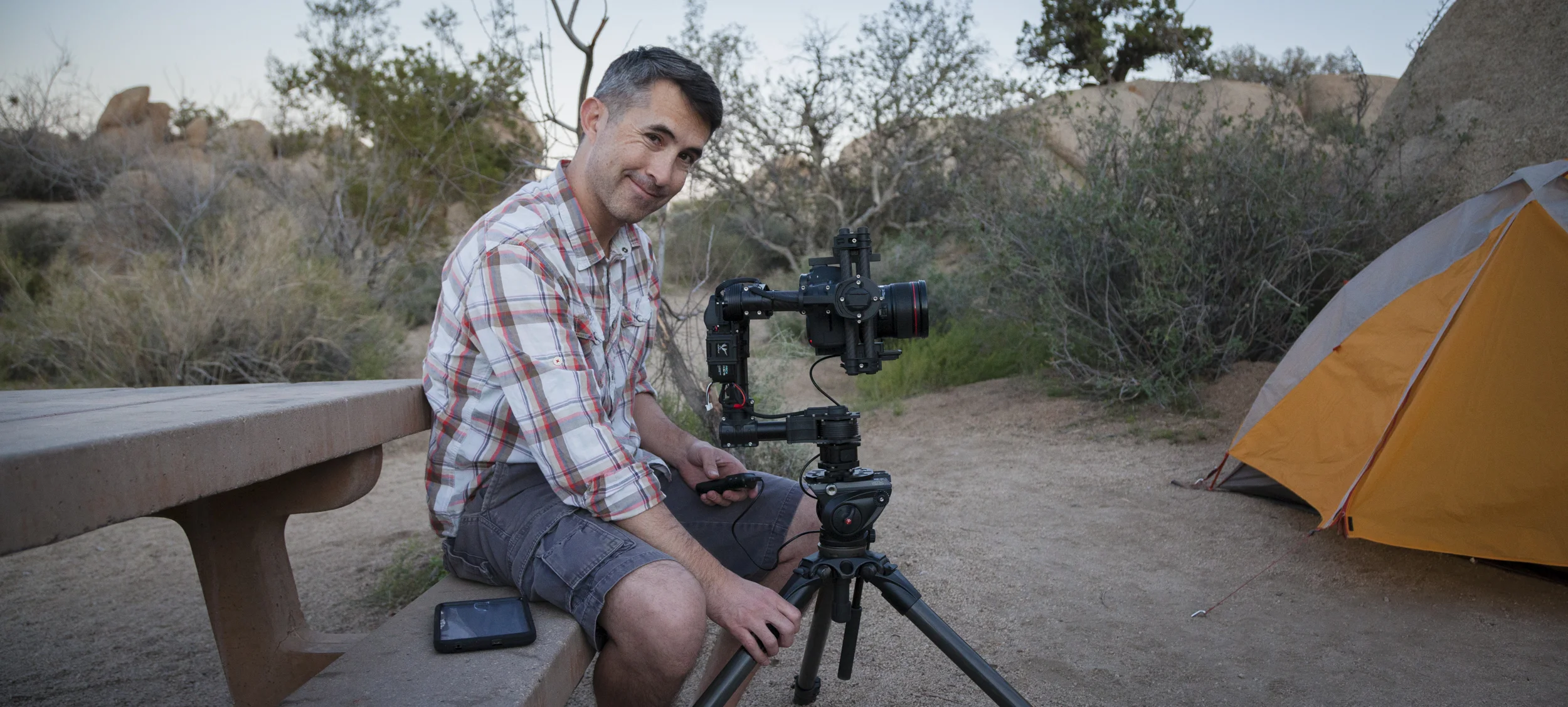 Here I am trying to setup a MōVILapse before the sun set.