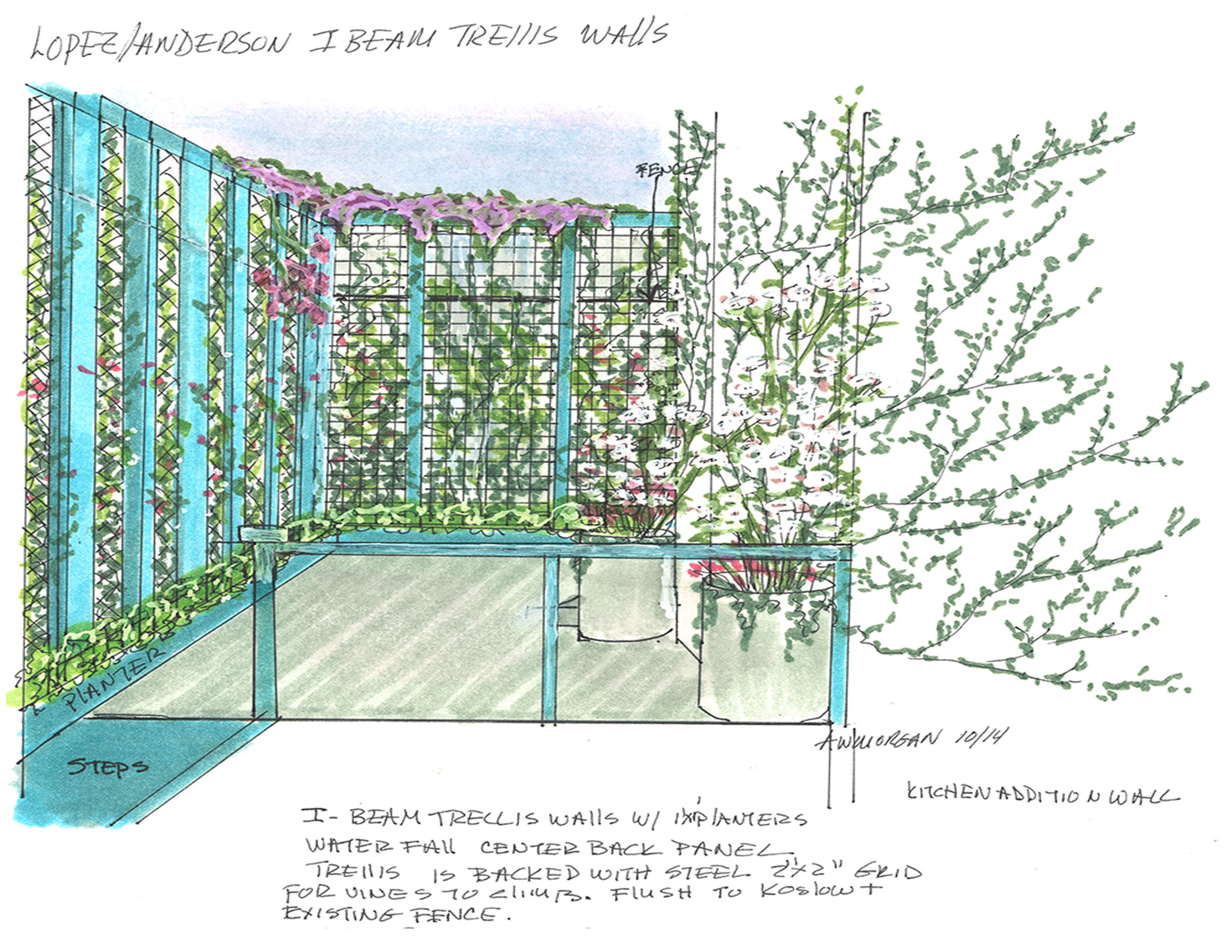 Sketch Vertical Garden, Brooklyn