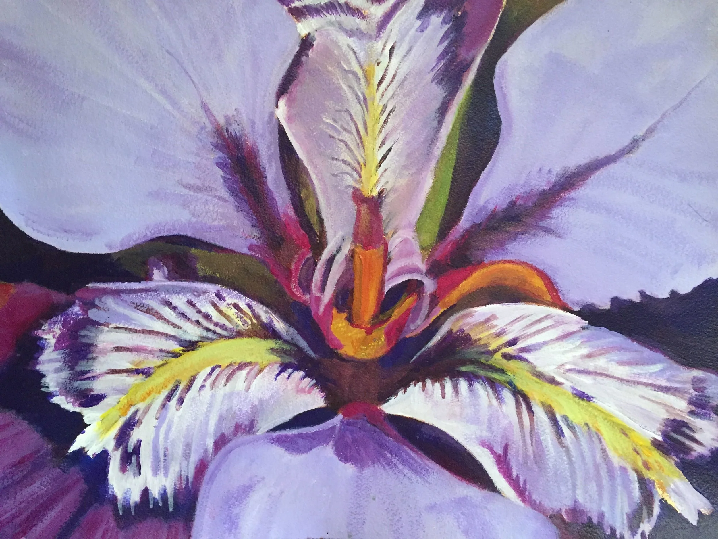 Iris Detail 2017 ca 2x3' acrylic on paper $3000