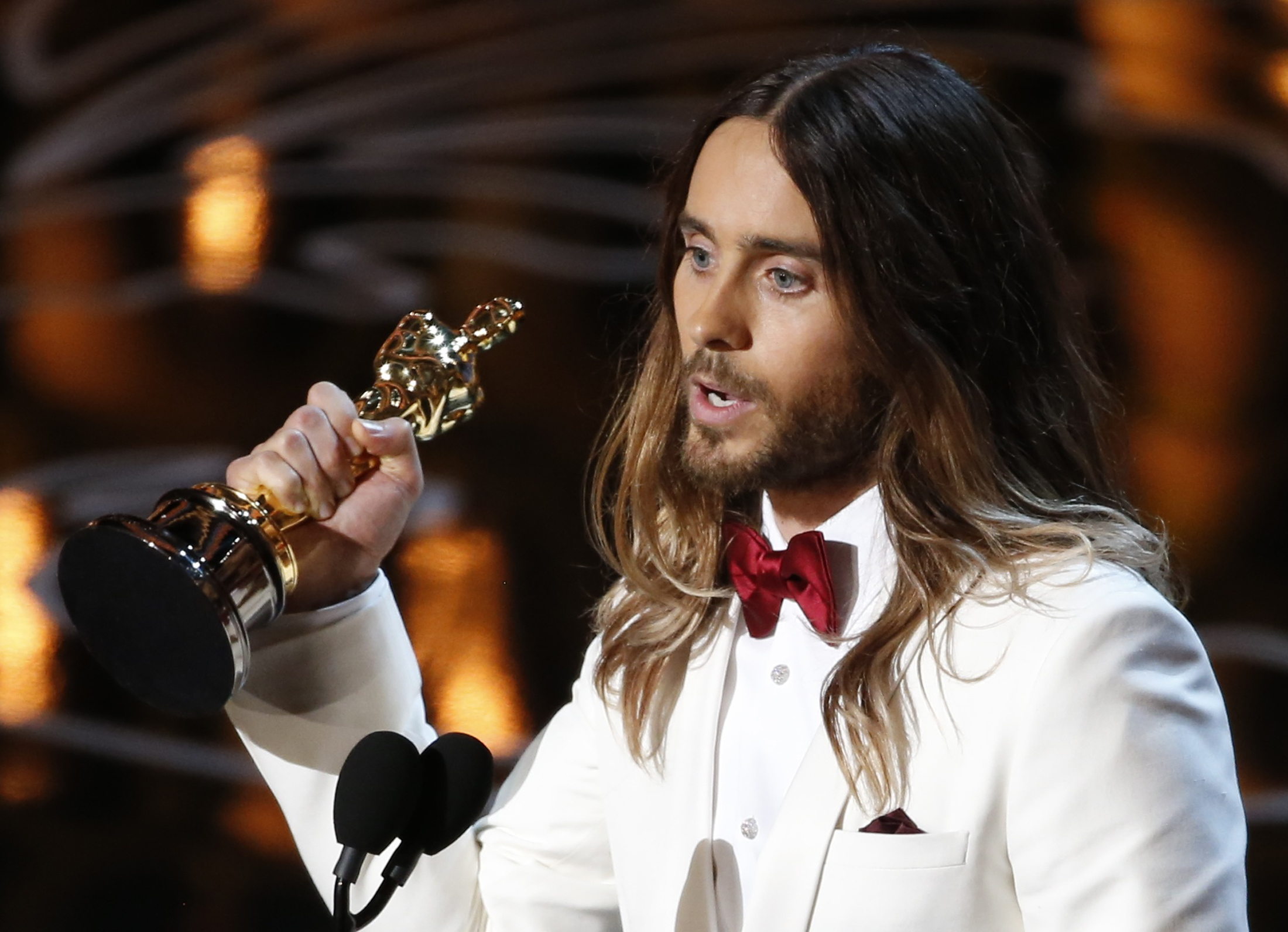 Jared Leto accepts the 2014 Academy Award for Best Supporting Actor REUTERS/Lucy Nicholson