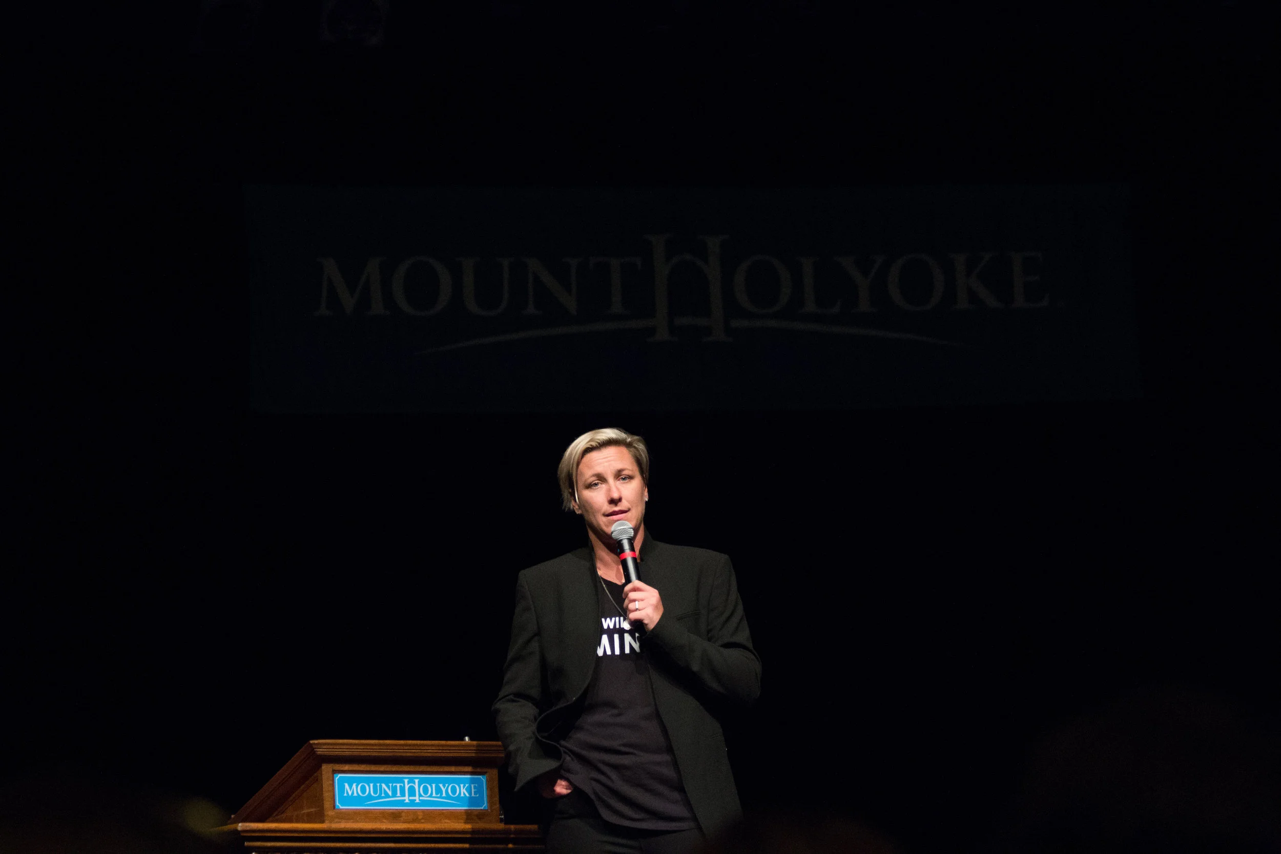 Photo by Izzy Olgaard '18 Abby Wambach’s speech on the nuances of leadership and achievement drew more than 800 students and staff. 