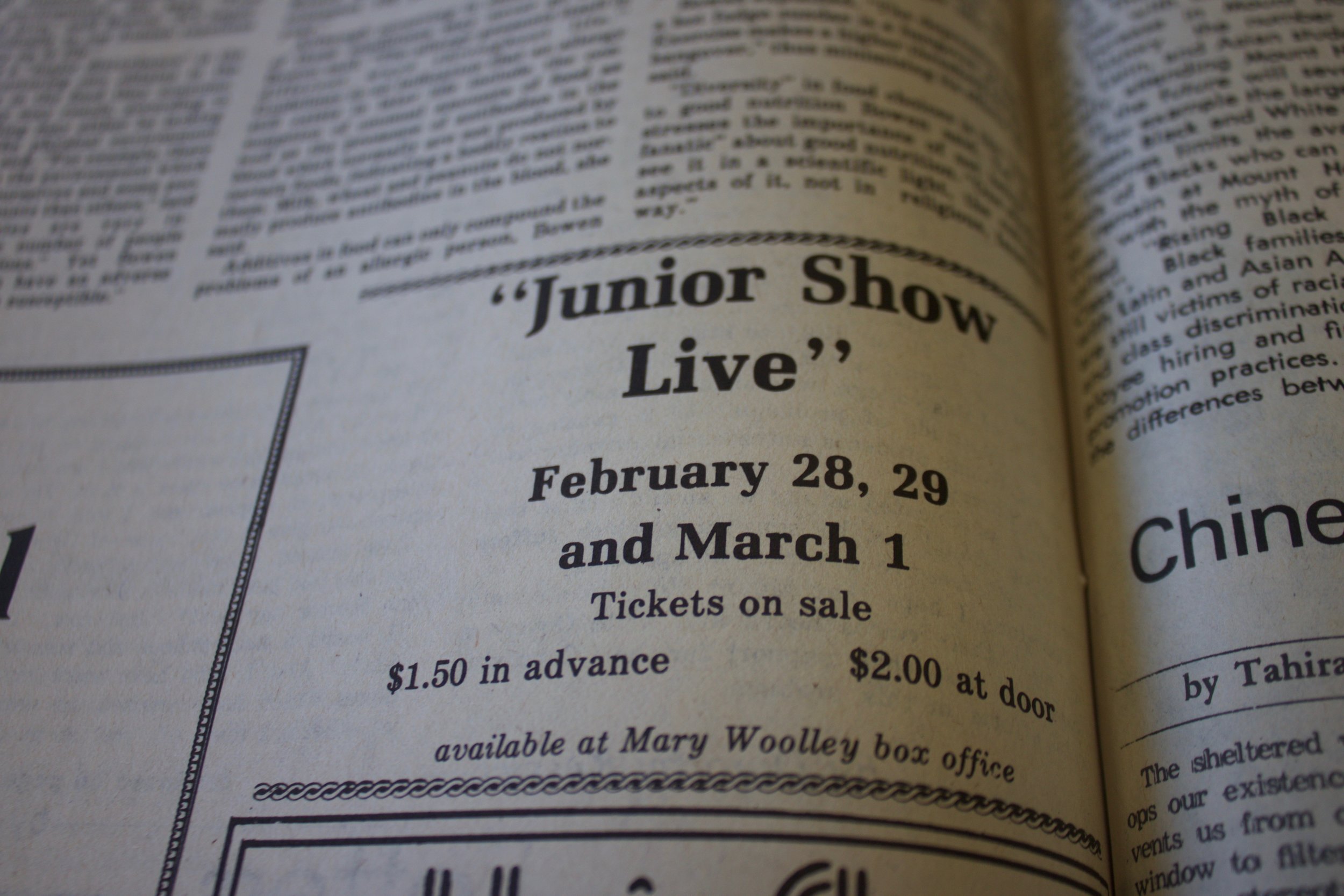 Photo by Yingke Yang '20 Mount Holyoke's junior class has presented a J-Show every year since 1921.