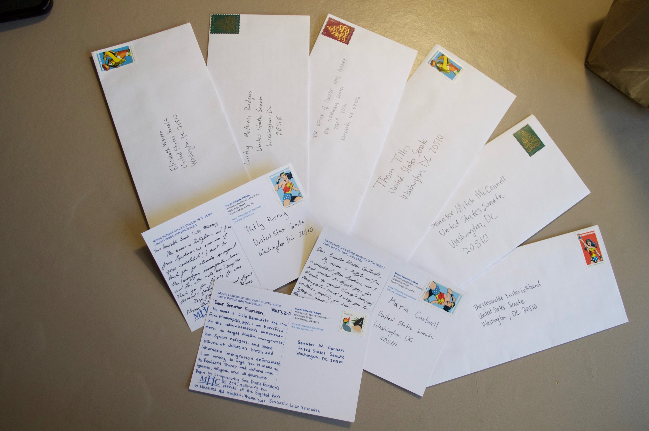 Photo by Faryal Mirza '20 Students wrote to their representatives at the Immigration Day of Action hosted by MSA and Amnesty International.