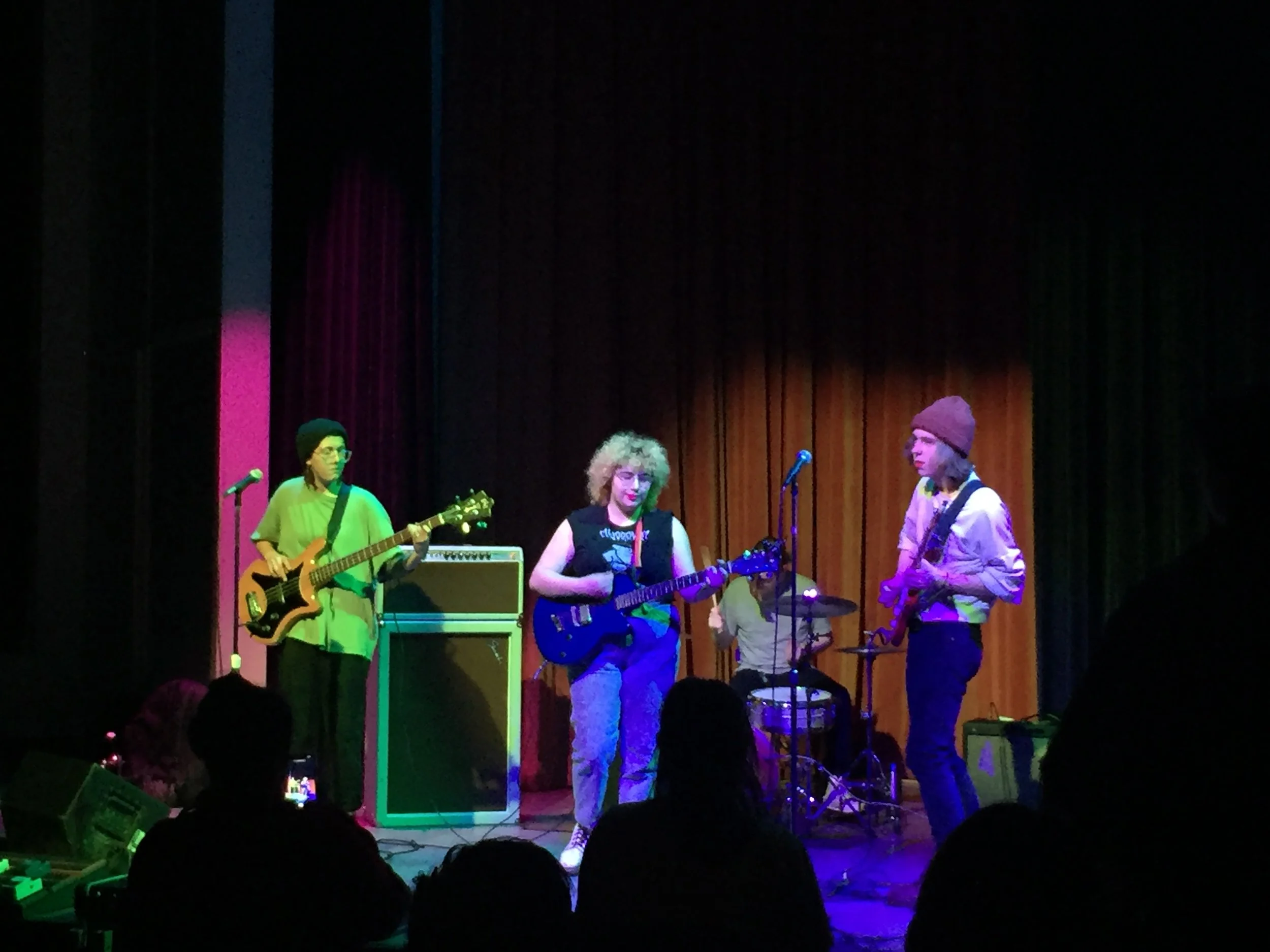 Photo by Flannery Langton ’22. Local band BIG MOOD performs on stage at a WMHC-sponsored concert Thursday evening in Blanchard.