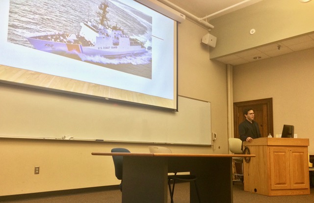 Photo by Allyson Huntoon ’19 Award-winning journalist Seth Freed Wessler gave a talk in Dwight 101 on Monday, April 22.