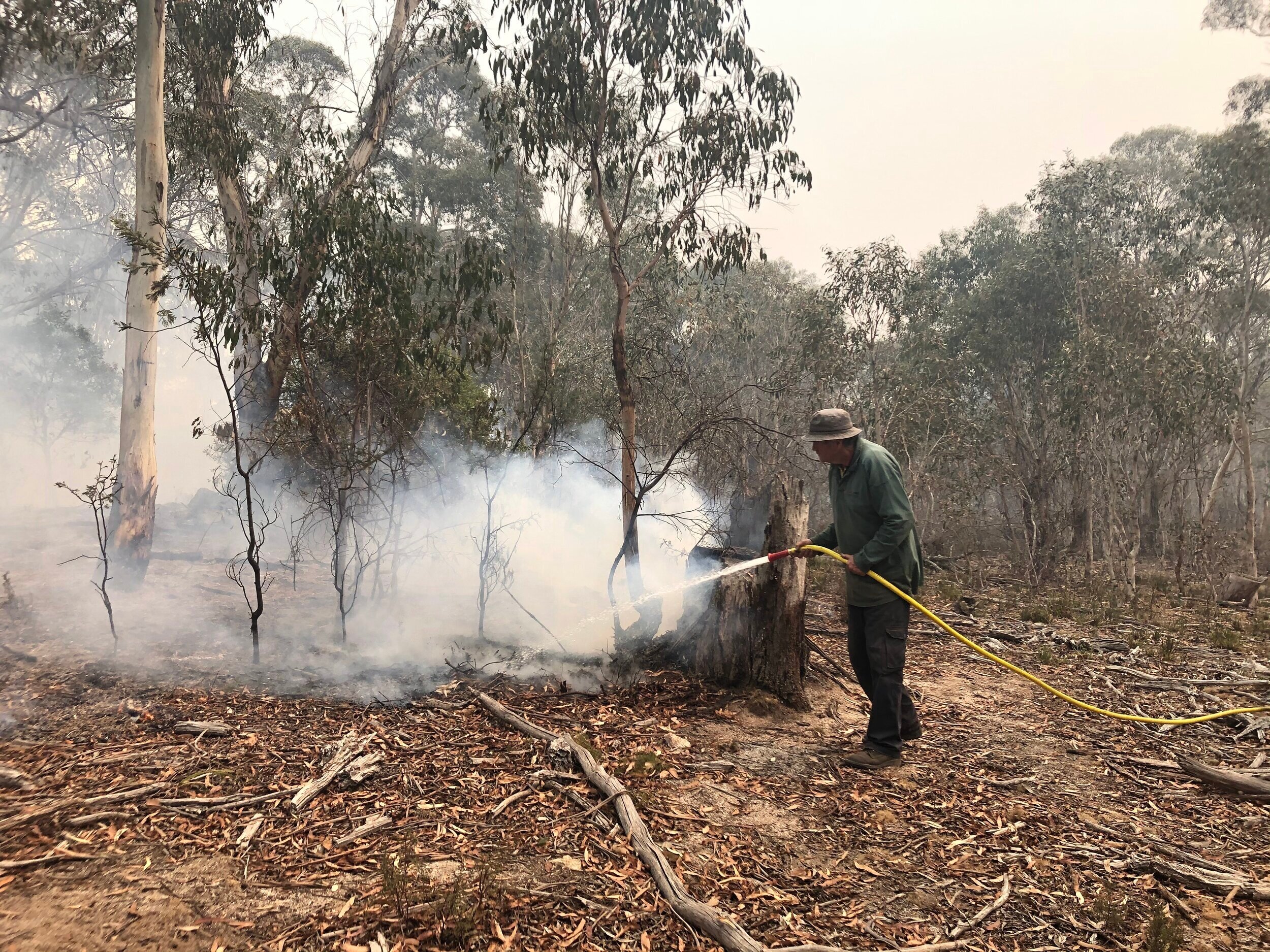         Photos courtesy of Yasmin Andrews ’22    Badjah farmer Pete Bohl, 81, has been driving around his property through out the disaster putting out fires to protect his paddocks.  
