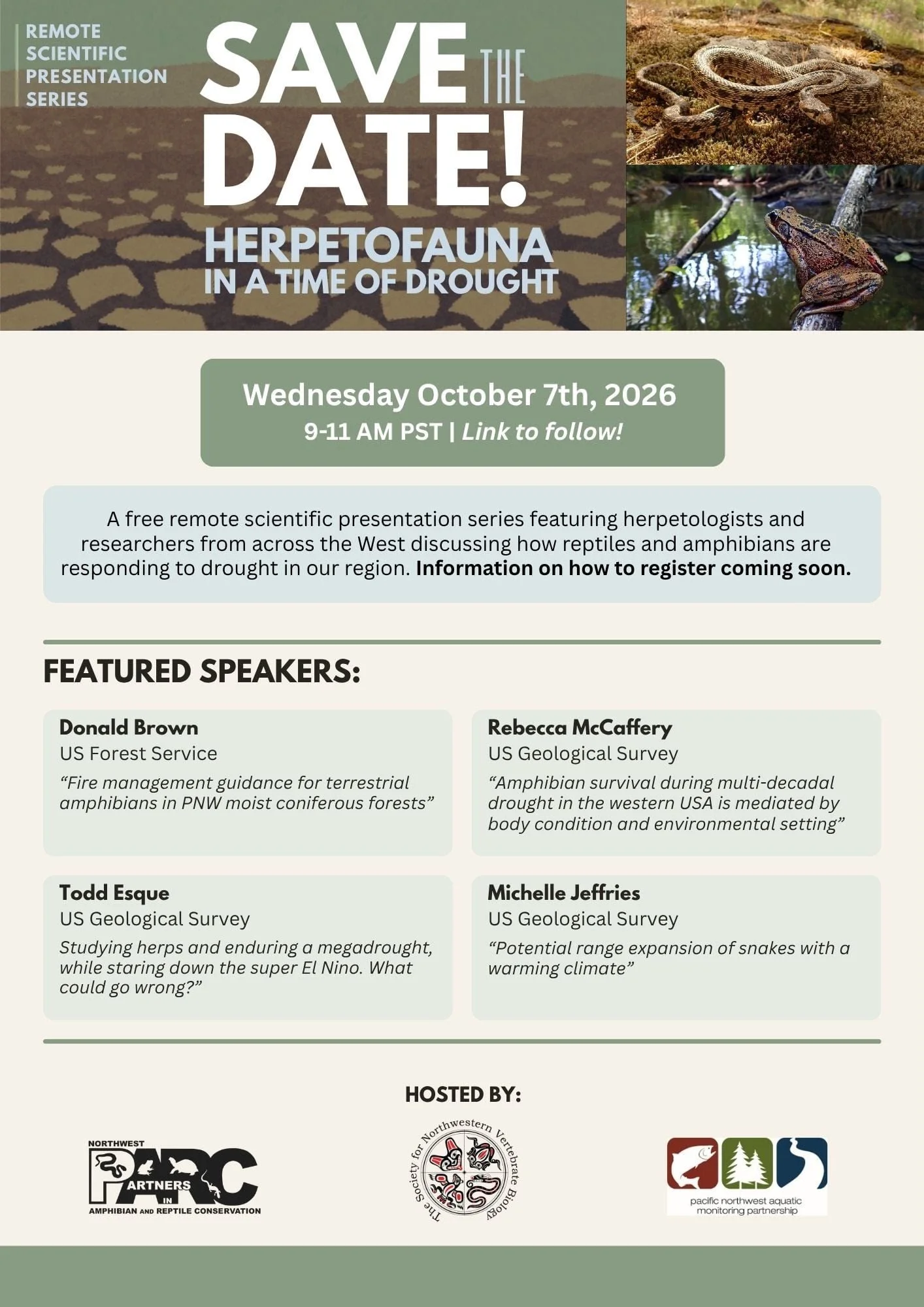 Free Webinar  Herpetofauna in a Time of Drought 