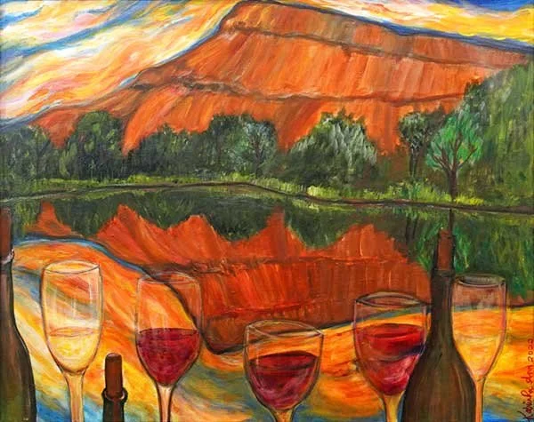 Wine at Sunset