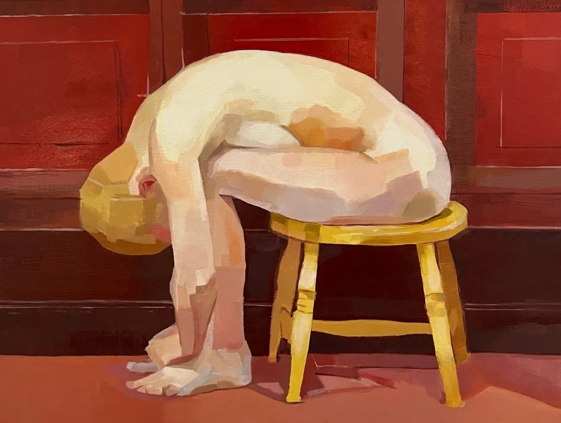 Curled Nude on a Stool 