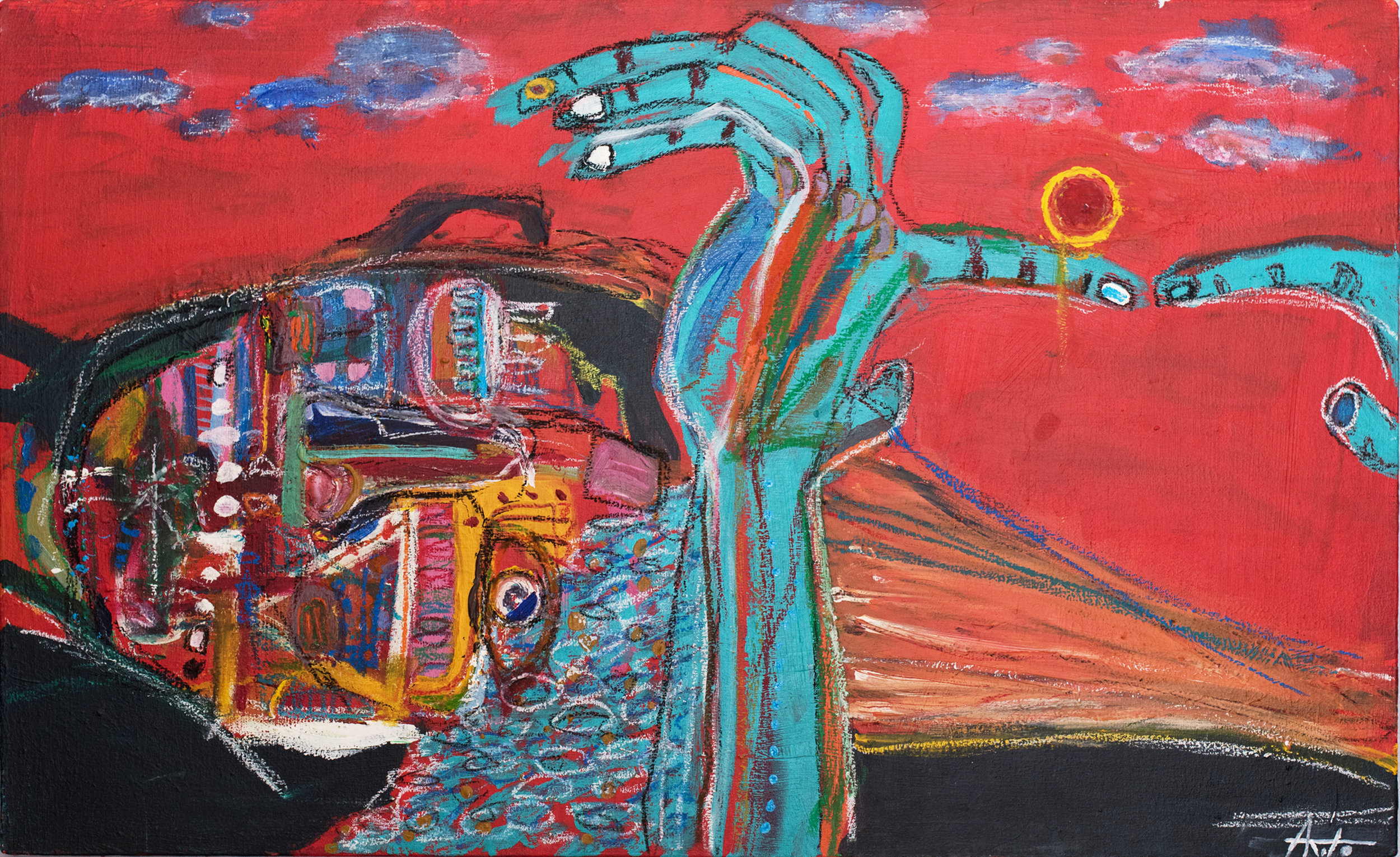    " Plaza, Sunset "    36 × 22 in  2015 