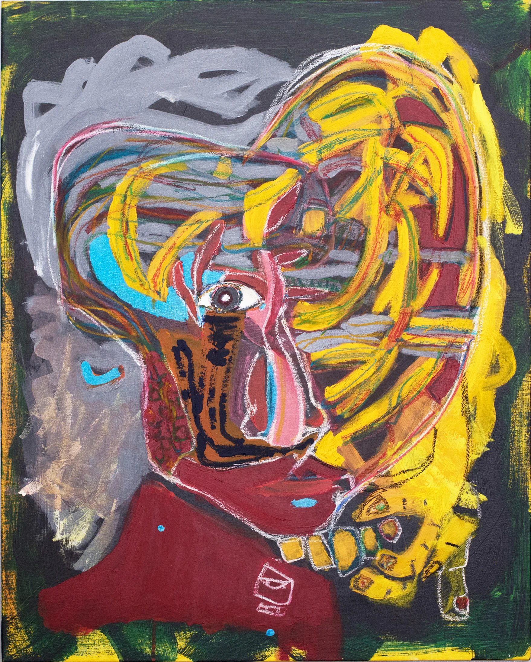 " self-portrait bipolarity" 24 × 30 in 2015