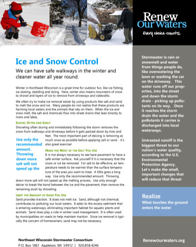 Ice & Snow Control Content — Lake Michigan Stakeholders