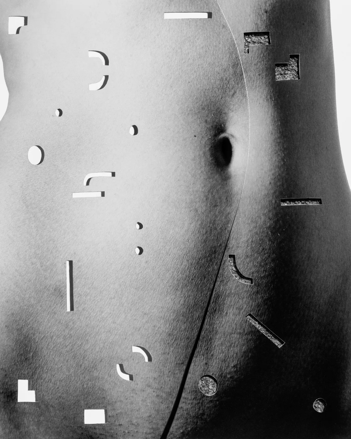 Glyph (Arial) Torso with drywall and concrete ground