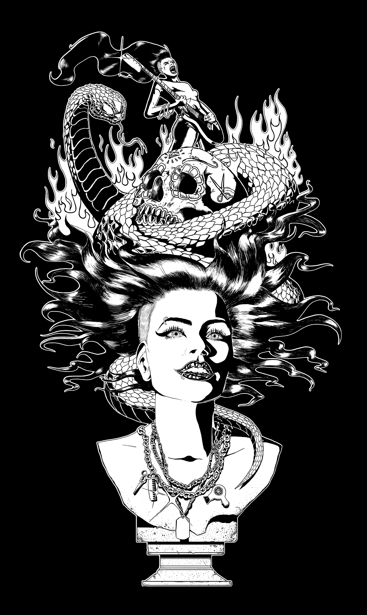 Rocker_Hair_Bust_T-Shirt_V07(BW).jpg