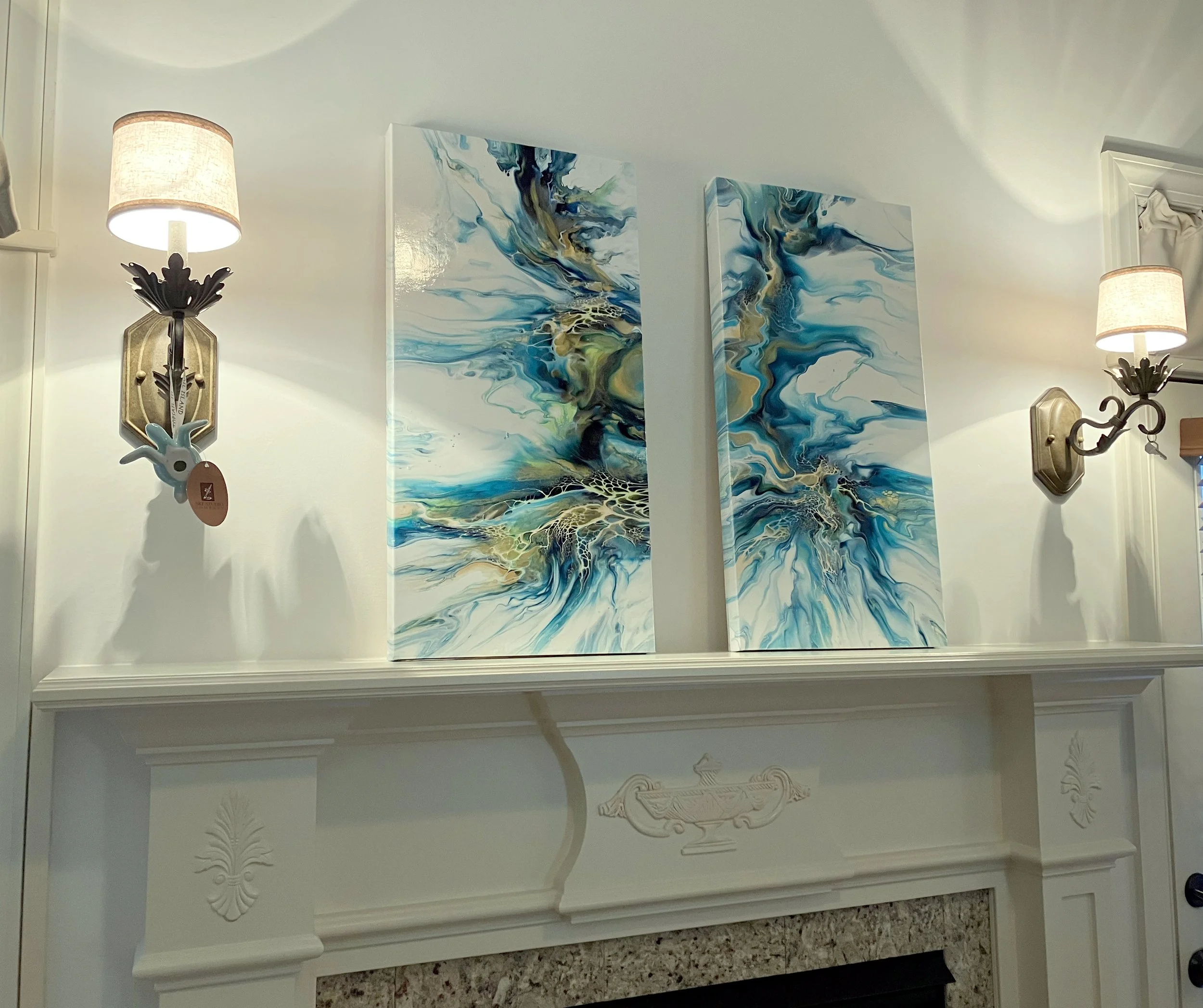 9 Dyptich original fluid art available, 15x30's.JPG