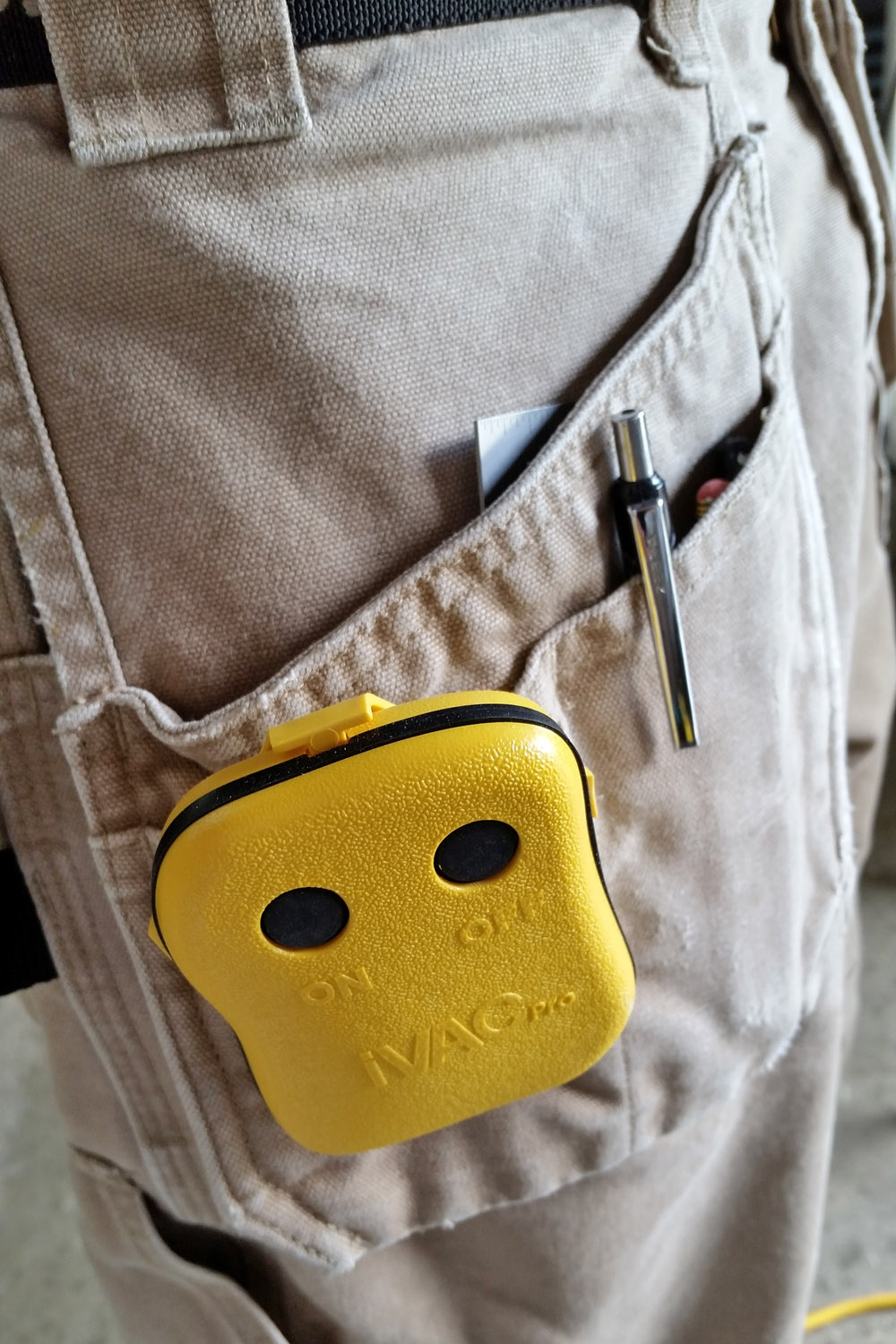 IVAC remote clipped to my pocket