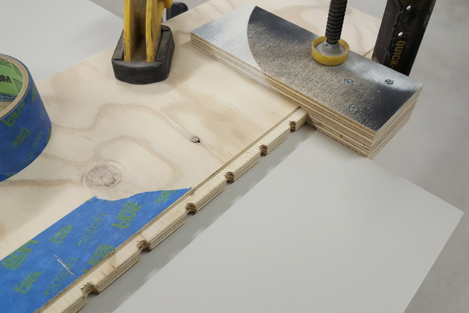Shelf pin hole jig with stop block - CG&H Builders Inc.