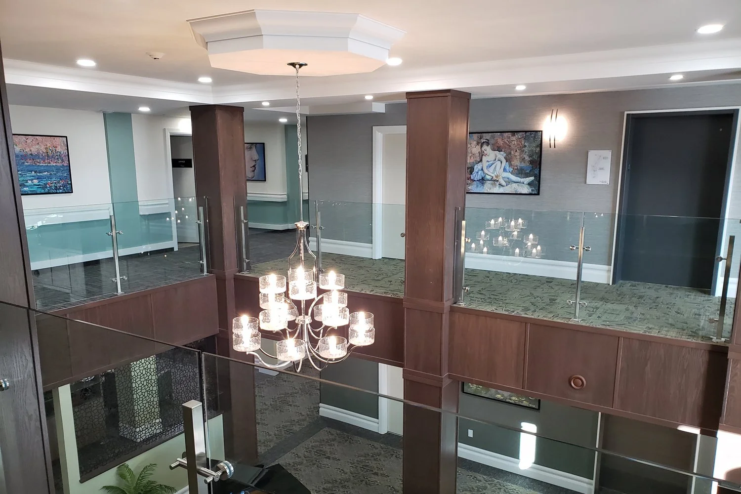 Crown Moulding & Oak Trim