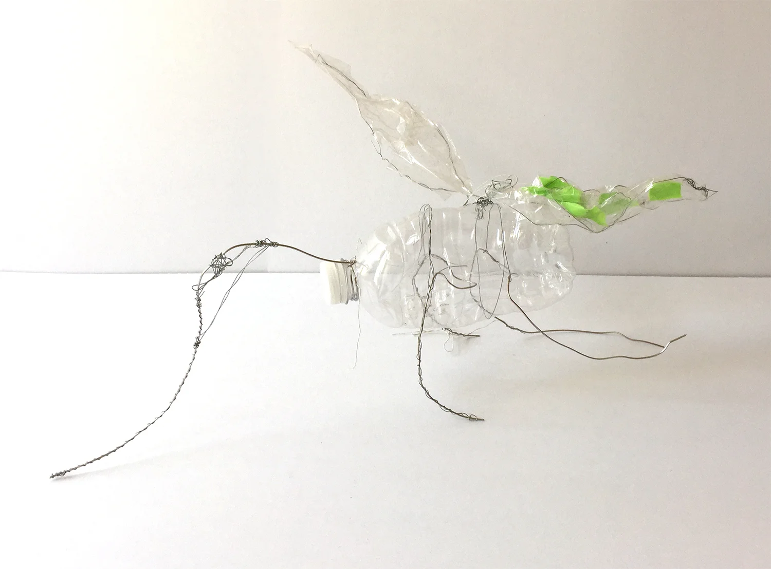 Moscito, shadow puppet Plastic bottle, wire, paper, thread
