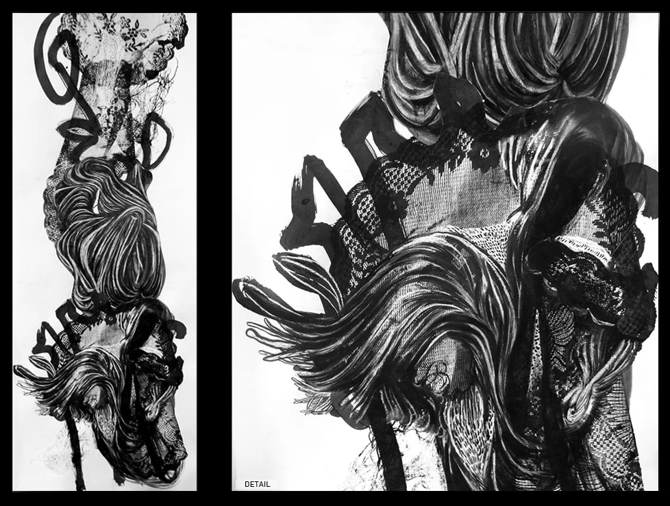 "GOOD LOVE" . 2013 . 18"X52" INK ON PAPERX