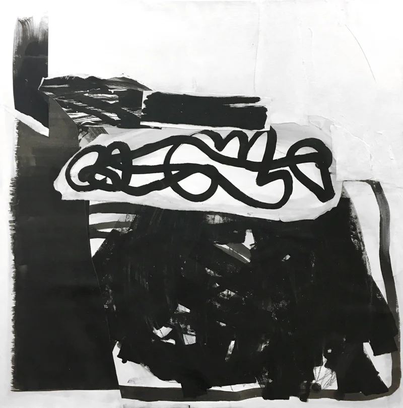 Above and Below 2016 35" x 35" ink and paper on wood