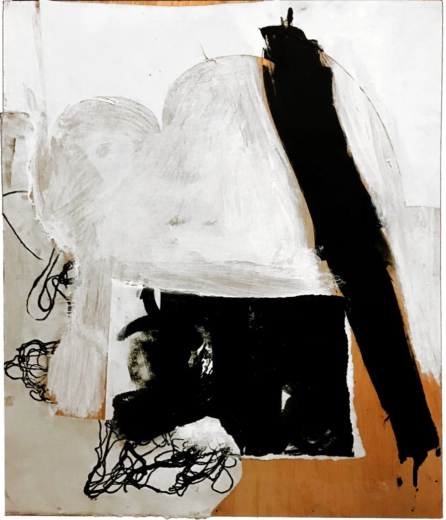 Wait For It 2016 21 1/2 x 251/2 Ink on collaged canvas